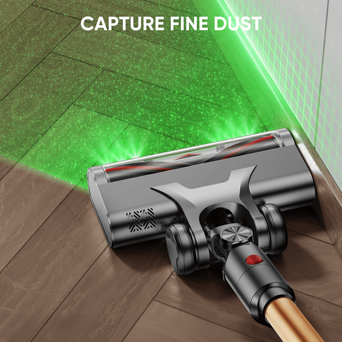 VAKERR Cordless Vacuum Cleaner 550W 55KPA 60Mins 2500mAh Lightweight Stick Vacuum Cleaner for Home Hardwood Floor Carpet Pet Hair